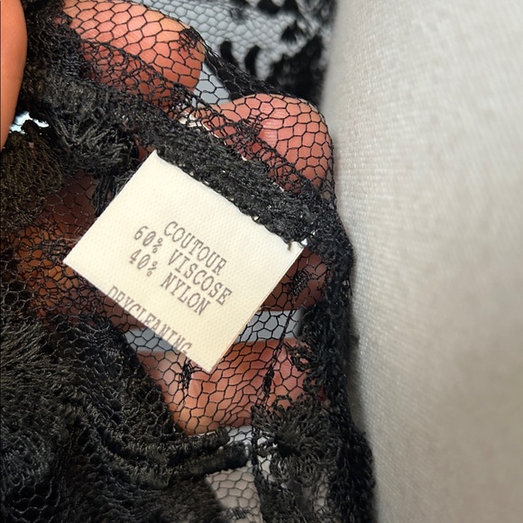 Vintage Trelise Cooper black lace embroidered mesh lingerie with open back tie - Picture 10 of 16